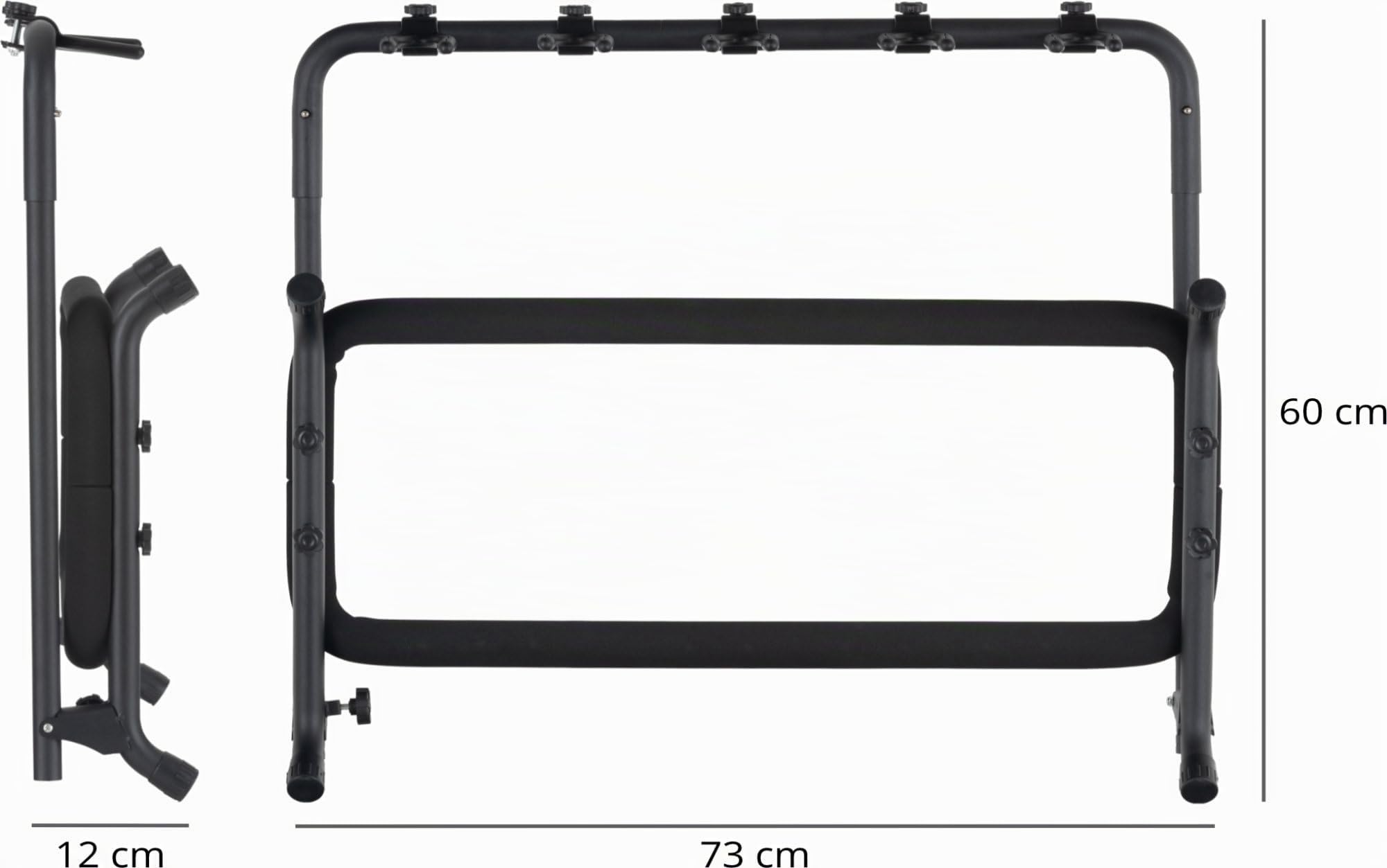 Classic Cantabile Support Multi-Guitares 5 Places, Repose-cou réglables | Support multiple pour 5 guitares acoustiques/électriques et basses, Pliable pour un rangement et un transport faciles, 5 kg