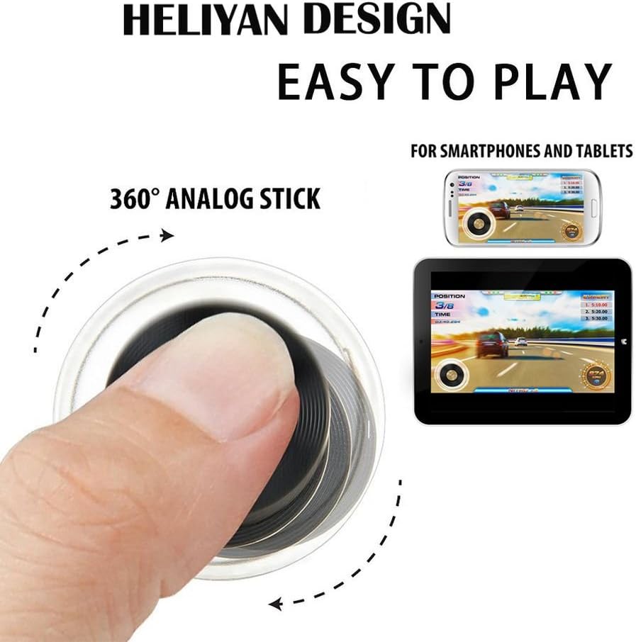 Heliyan 2PCS Mini Joystick Joypad Handle Game Controller Touch Screen Gaming Rocker for iPhone 7 7Plus Samsung Galaxy S8 iPad - Reusable (Black)