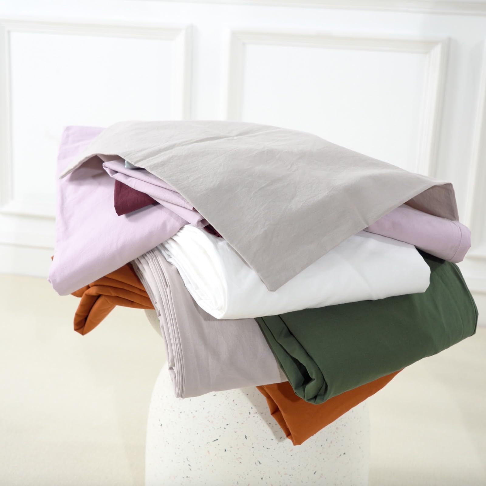 NEXHOME PRO Set copripiumino in 100% cotone lavato, per letto