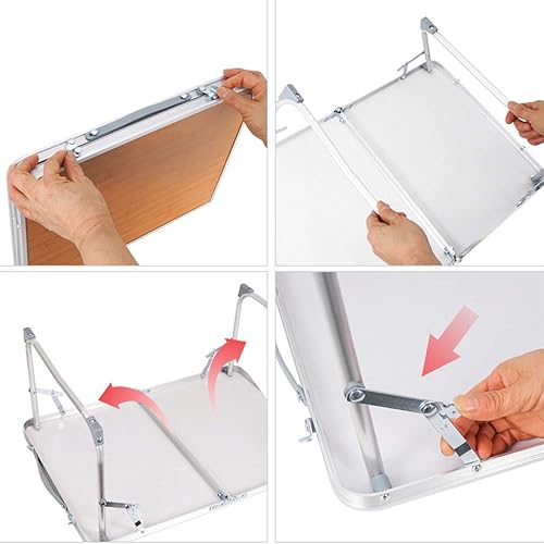 Miniatura 6 de Mesas plegables de campamento ligeras y resistentes de aluminio para exteriores, con bolsa de transporte para campamento, picnic, playa (pequeño)