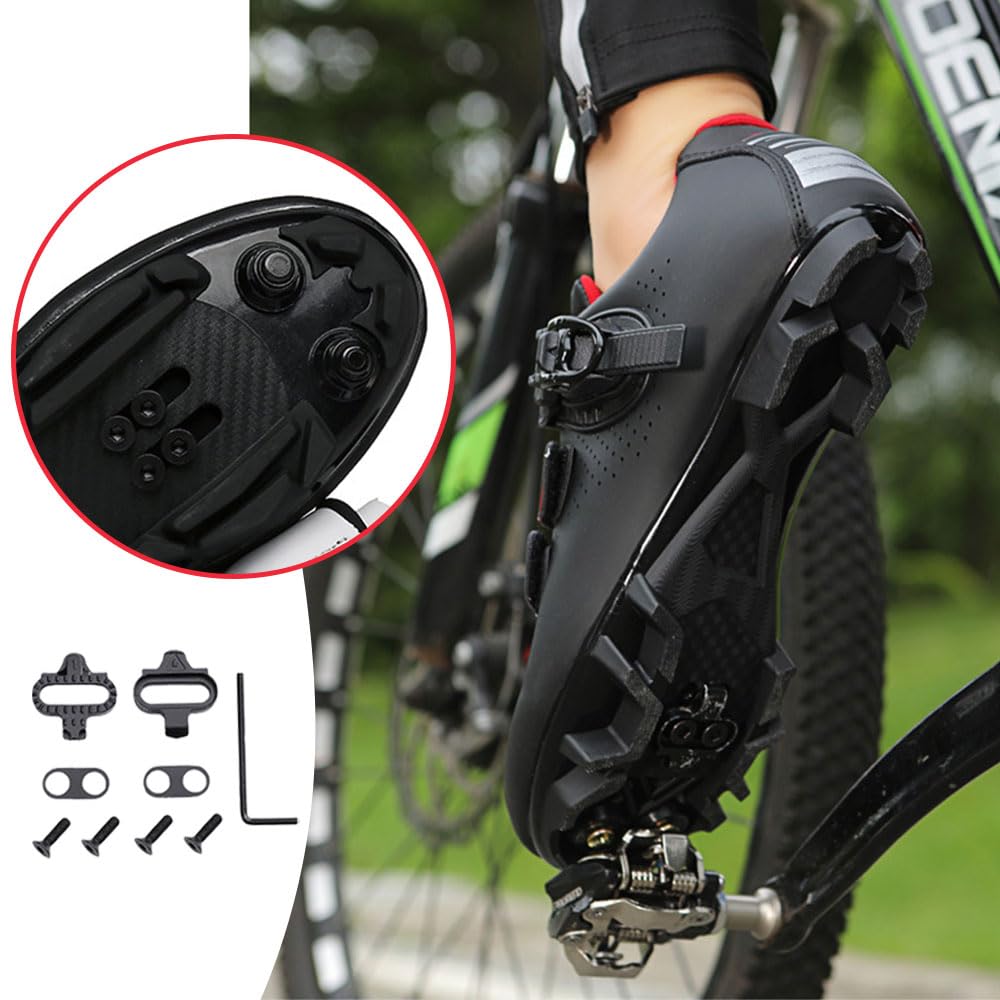 Chaussures VTT Hommes & Femmes, Chaussures Vélo Route Homme avec SPD, Crampons Antidérapants et Semelle Dure Compatibles VTT et Vélo de Spinning | Tailles 37-48 EU