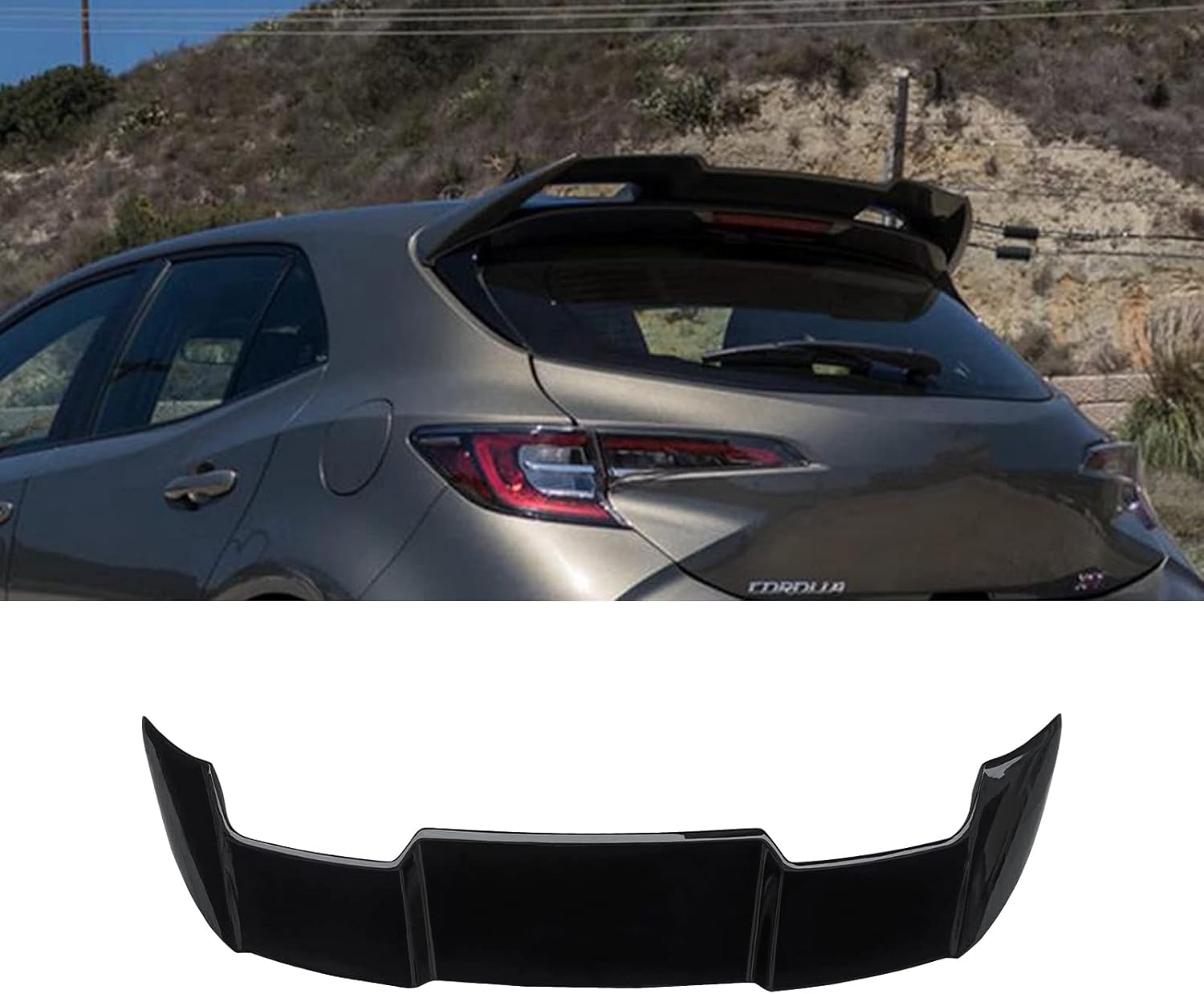 NINTE Roof Spoiler for Toyota Corolla 2019-2024 4-Door Hatchback Gloss Black Painted ABS Rear Window Trunk Wing Spoiler