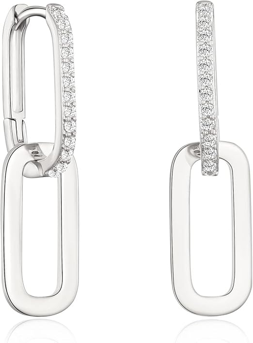 LILIE&WHITE Tweekleurige Geometrische Hangoorbellen voor Dames – Goud en Zilveren Dubbele Cirkel Druppeloorbellen, Hypoallergene Lichtgewicht Statement Sieraden, one size, Messing, Edelsteen