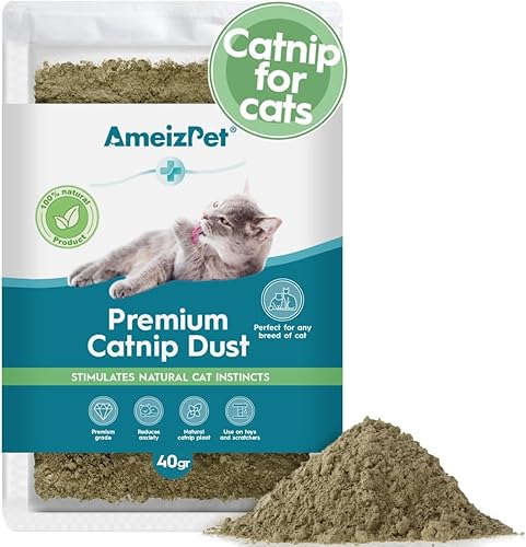 Polvo de hierba gatera para gatos, alternativa de hierba gatera para entrenar y jugar, polvo de comportamiento de gatos y gatitos, 1.41 oz (0.09