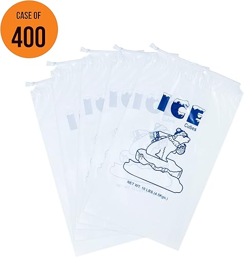 Miniatura 3 de Infinite Pack Paquete de 400 bolsas de hielo de 10 libras, bolsas de hielo resistentes con cordón (1.30 mils de grosor)