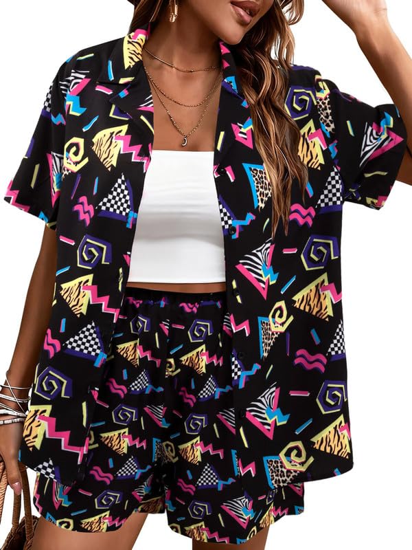 80s 90s 2 Piece Outfits for Women Retro Theme Party Disco Matching Sets