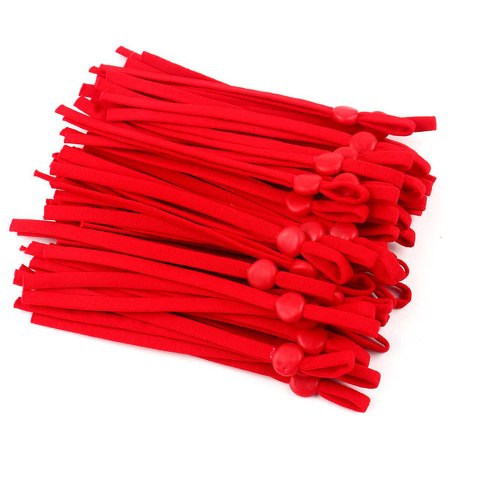 Elastic Rope 50/1000pcs Adjustable Mask Sewing Elastic Band Cord with Buckle Stretchy Mask Earloop Lanyard Earmuff Rope DIY Making Supplies Elastic Rope With Hooks (Color : Red, Size : 100Pcs) โ image 1