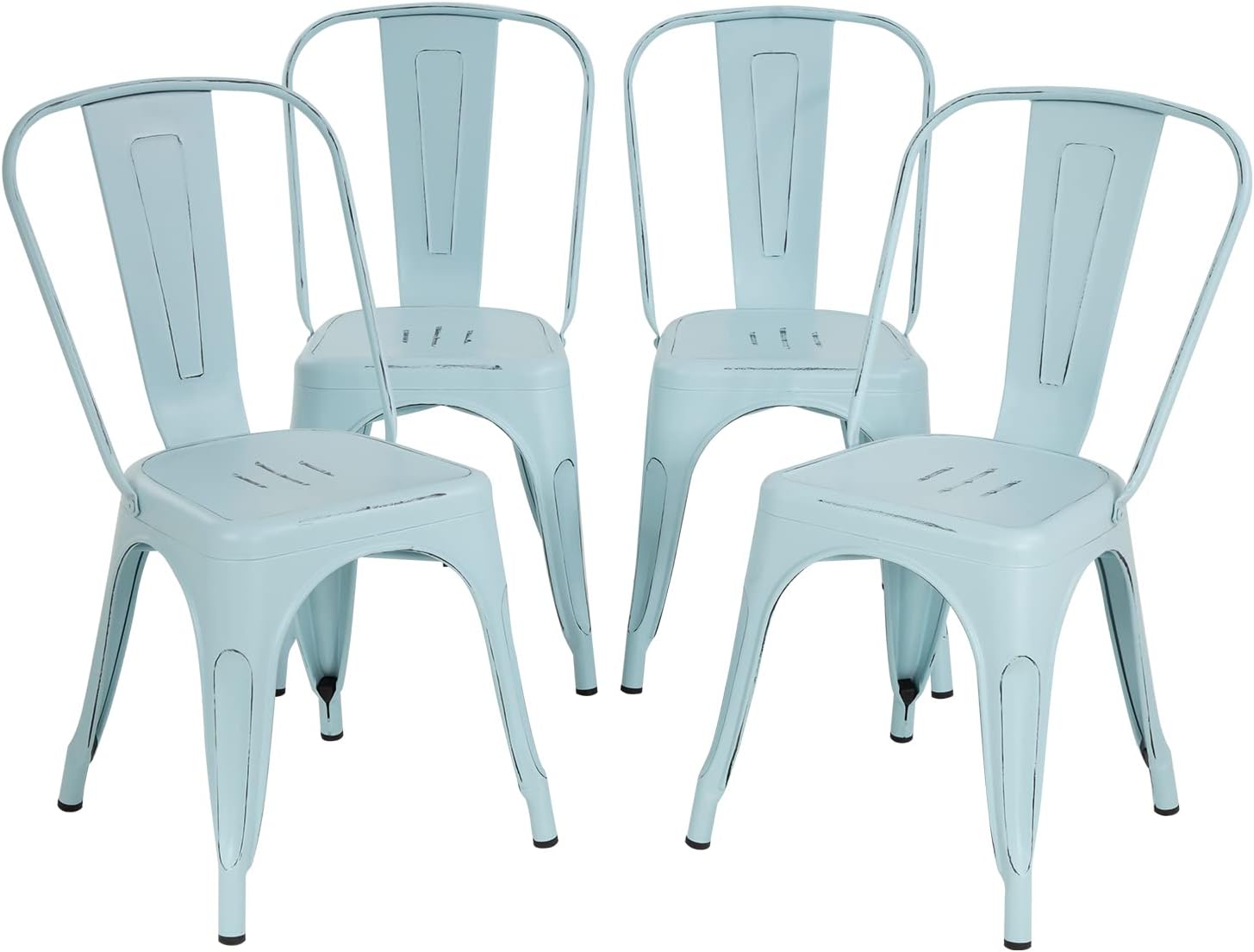 Metal Chair Metal Dining Chiar Set of 4, Outdoor 18 Inch