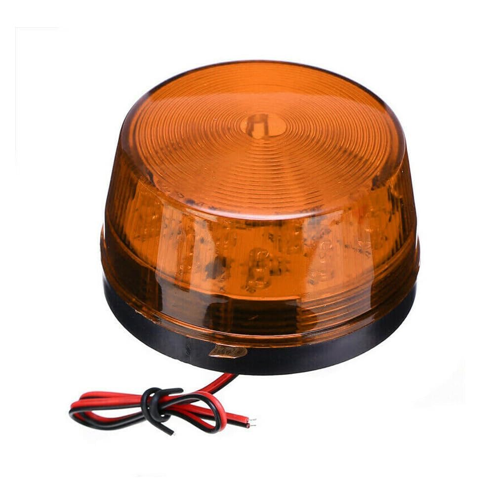 Riloer Luz emergencia balizas coche LED, Rotativo Tractor, Luz de advertencia lámpara de luz estroboscópica intermitente de 12 V para reparación de carreteras de remolques de automóviles,naranja