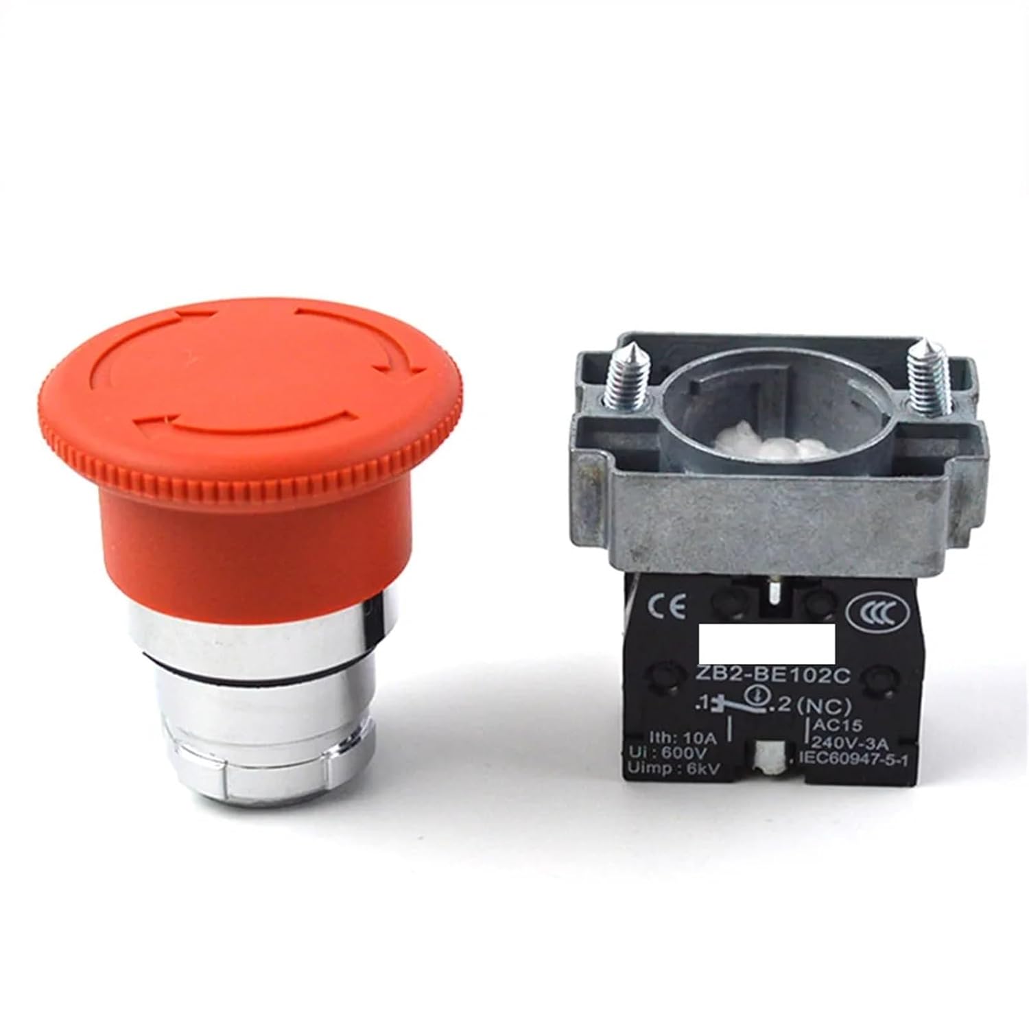 1PCS XB2BS542C XB2BT42C 1NC Contact Emergency Stop Button Switch Elevator ZB2BE102C Rotation Pulling Reset(XB2BT42C)