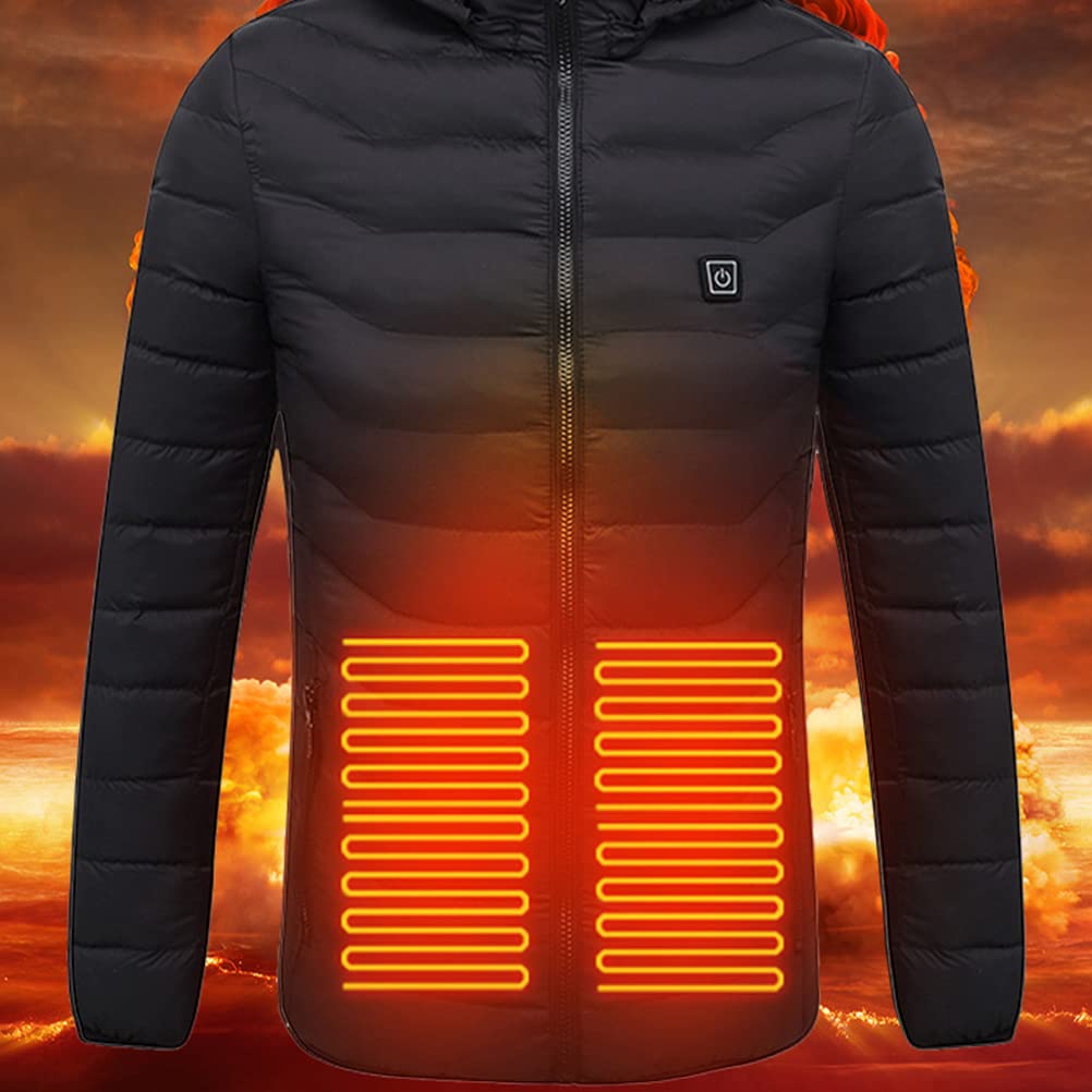 Giacca riscaldata per uomo e donna, felpa con cappuccio invernale a 8 zone, unisex, alimentata tramite USB, per attività all'aperto, pesca e campeggio
