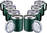 Vista 123 de MEWAY 12oz Coffee Mug With Handle 8 Pack Bulk,Stainless Steel Insulated Travel Tumblers With Sliding Lid,Double Wall Vacuum Camping Cup for Hot &