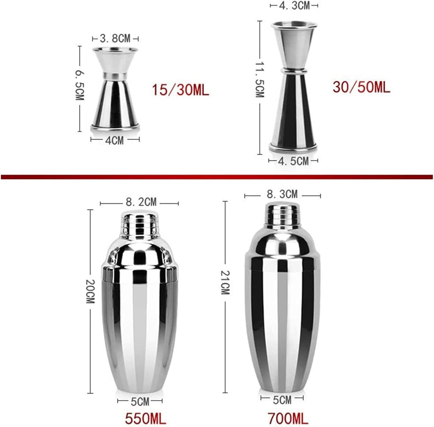 Bar Set | 15-Piece Home Cocktail Shaker Set | Stainless Steel Bar Tools with Rotating Stand | Bartender Kit for Professional and Beginners (Size: 750ml)