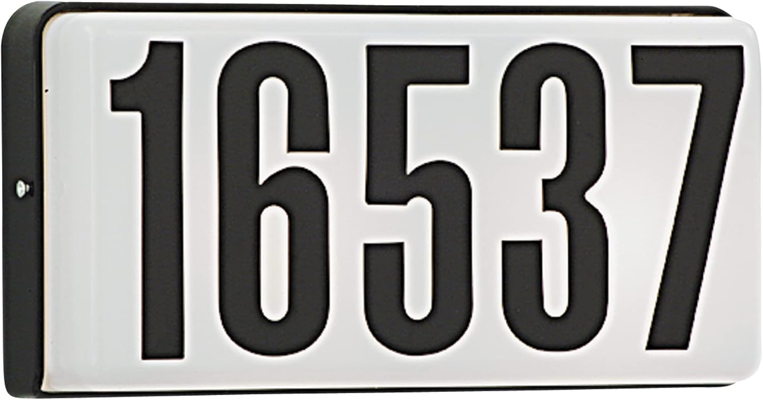 Designers Fountain 31310-BK Lighted Address Sign, 10in W, Black