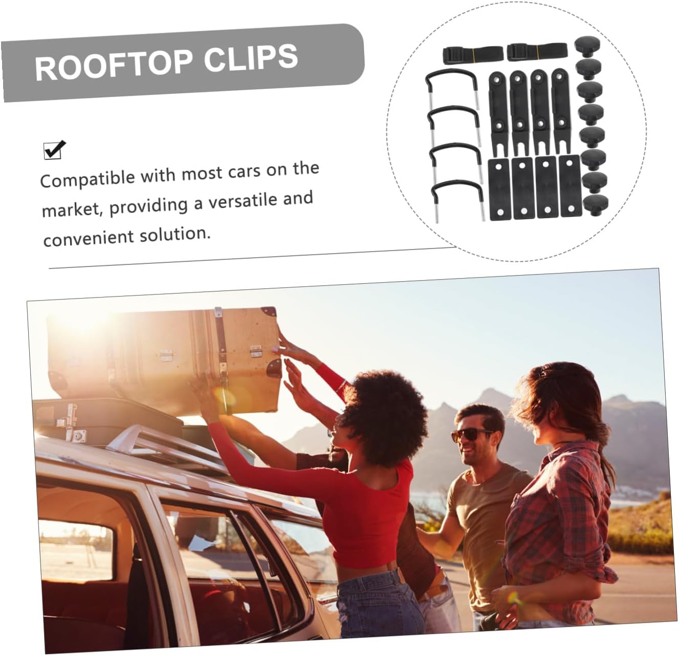 GLEAVI 1set u Bracket Mounting Fitting Kit for Roof Luggage Accessories Easy Install U-Bolts for Cargo Carrier Rack Vehicle Storage Capacity