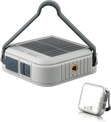 WARSUN Linterna de campamento recargable de larga duración de 1000 lúmenes, luz LED portátil de 6000 mAh con carga solar, hasta 48 horas de tiempo