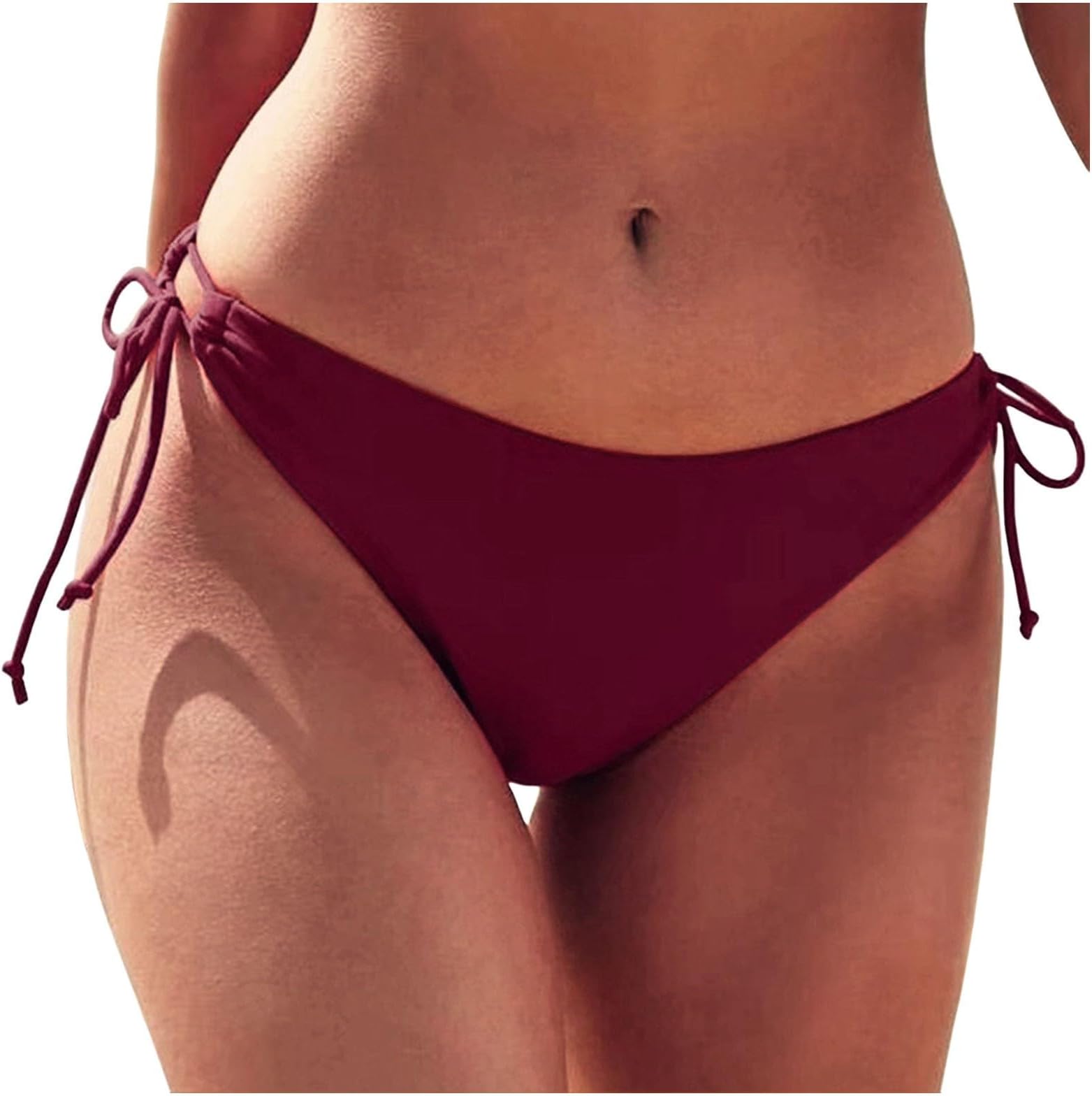 GenericBikini Bottoms for Women String Bathing Suit Bottom with Moderate Coverage Low Waist Swim Bottom