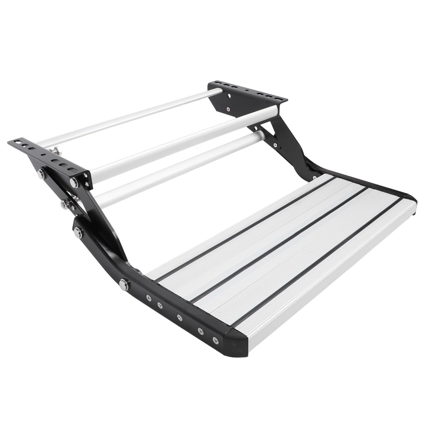 Wakects Escalón para Autocaravana, Escalera de Tijera Plegable de Aluminio, Antideslizante, Capacidad 200 Kg