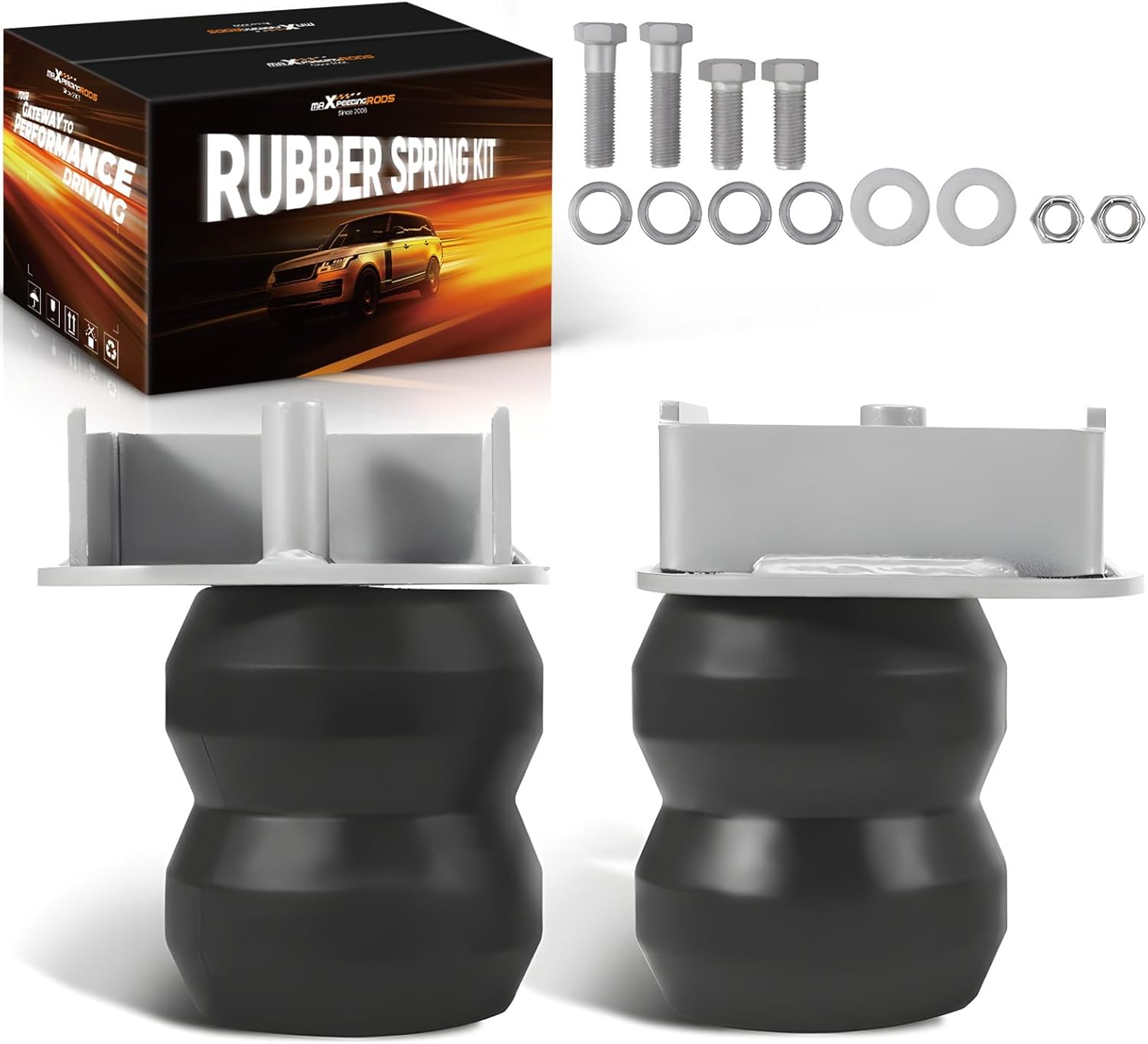 maXpeedingrods Suspension Enhancement Rear Kit 8600 Lbs for Ford F-250 Super Duty 2011-2016 2WD 4WD Rubber Helper Spring Kit