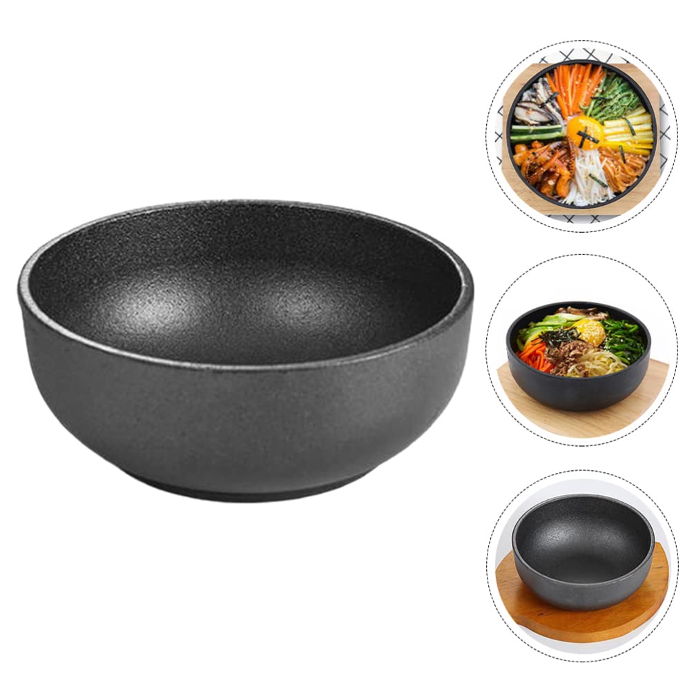 Chaudron en Fonte Bol en Fonte Bol À Bibimbap Coréen Bol À Dolsot De Cuisine Bol À Salade pour Fondue Chinoise Bols À Soupe Miso Japonais Bols À Nouilles Ramen pour Servi