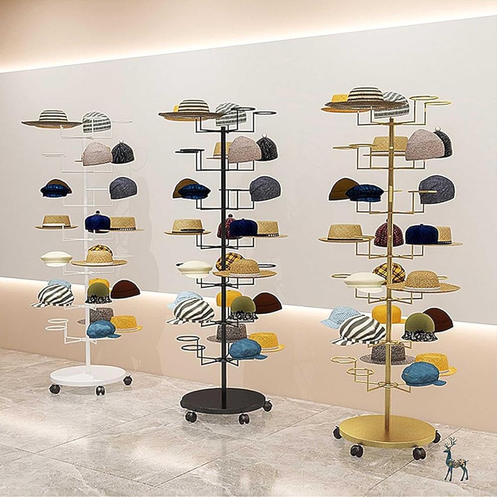 Présentoir portable pour vêtements et chapeaux à roulettes support portant de rangement