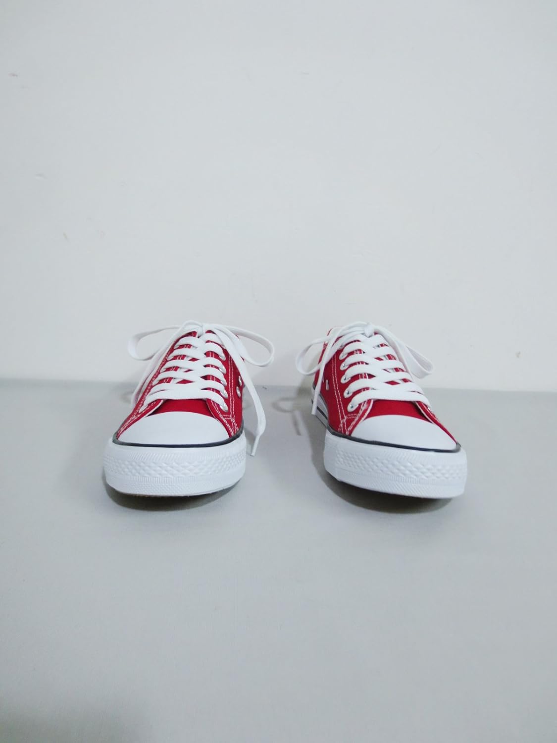 Red Lace-up Flat with White Toe Cap Footwear Cosplay Shoes S008