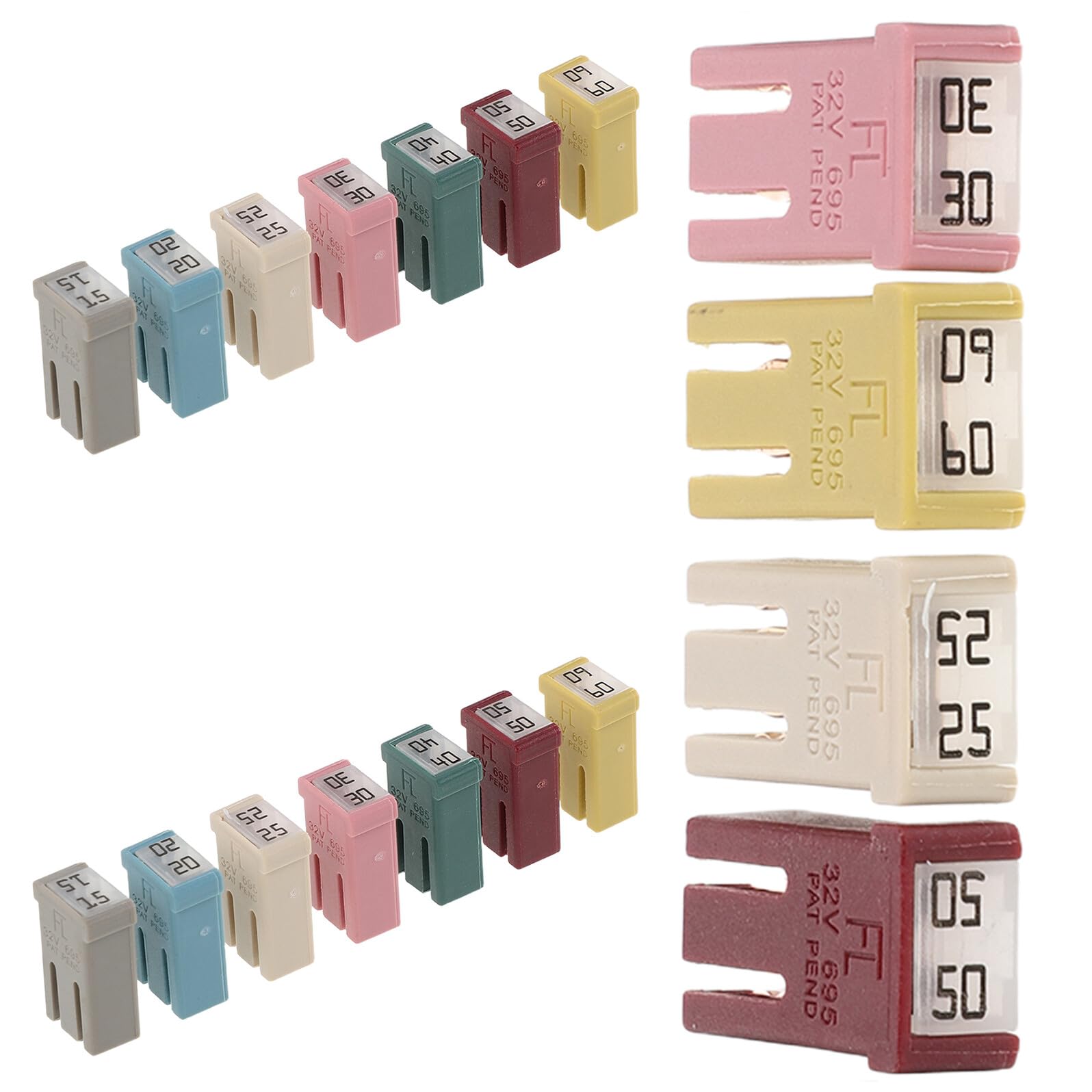18pezzi Fusibili Mini Basso Profilo per Auto Kit Assortimento di Micro Fusibili in Scatola Accessori Veicoli per Camper Barche Camion Sostituzione