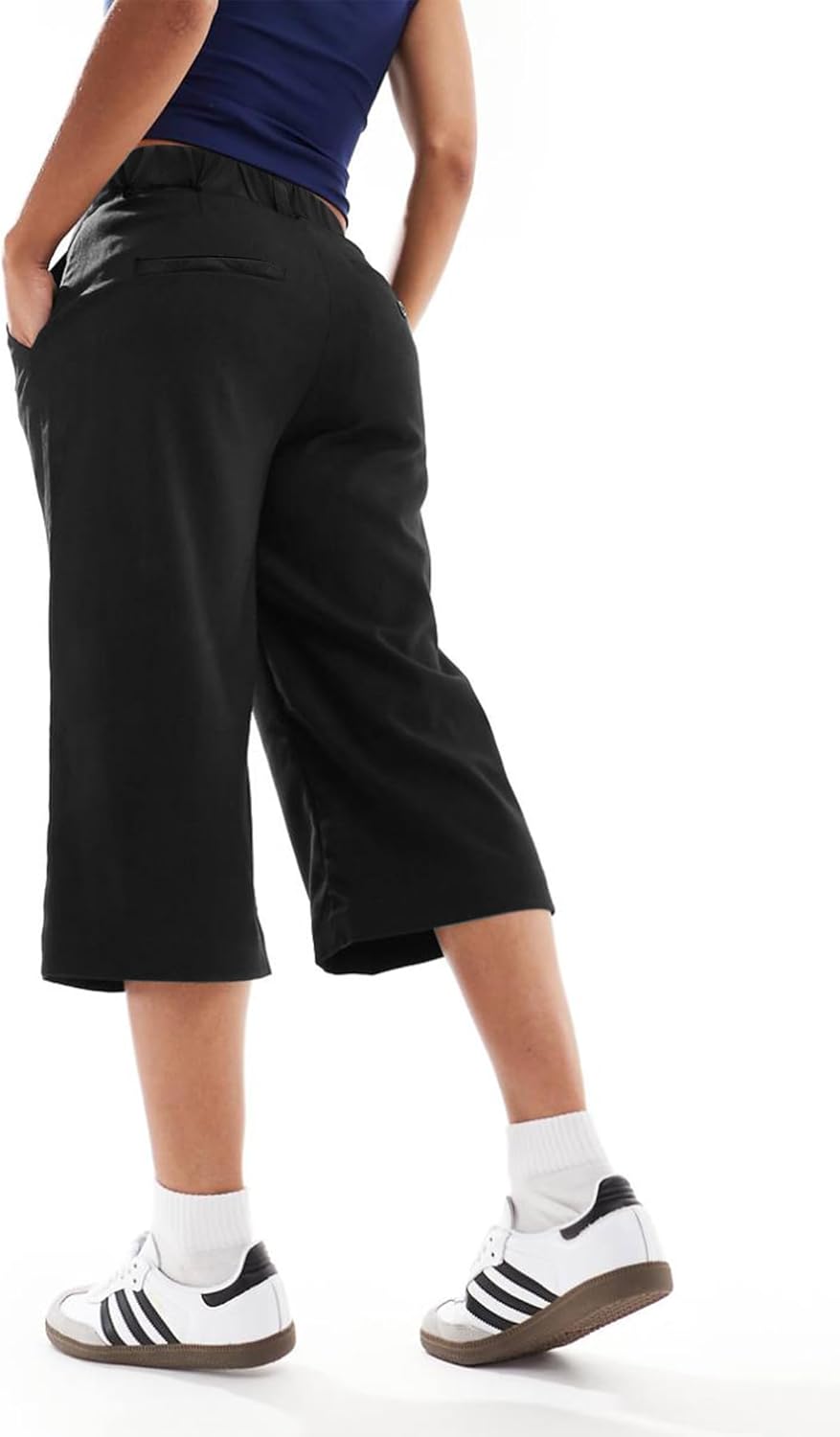 SUNNOW Women's Low Rise Capri Pants Black Casual Summer Pants with Side Pockets - Image 4