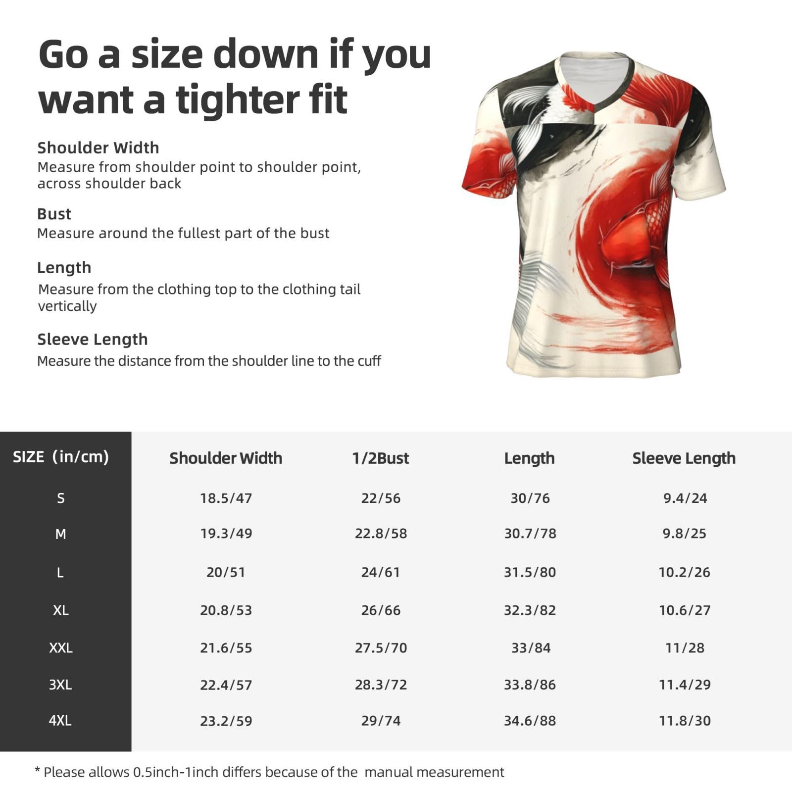 Stylish Athletic Sports Jersey Koi-Fish-Ink-Wash-Painting Men's Rugby Jersey Xx-Large