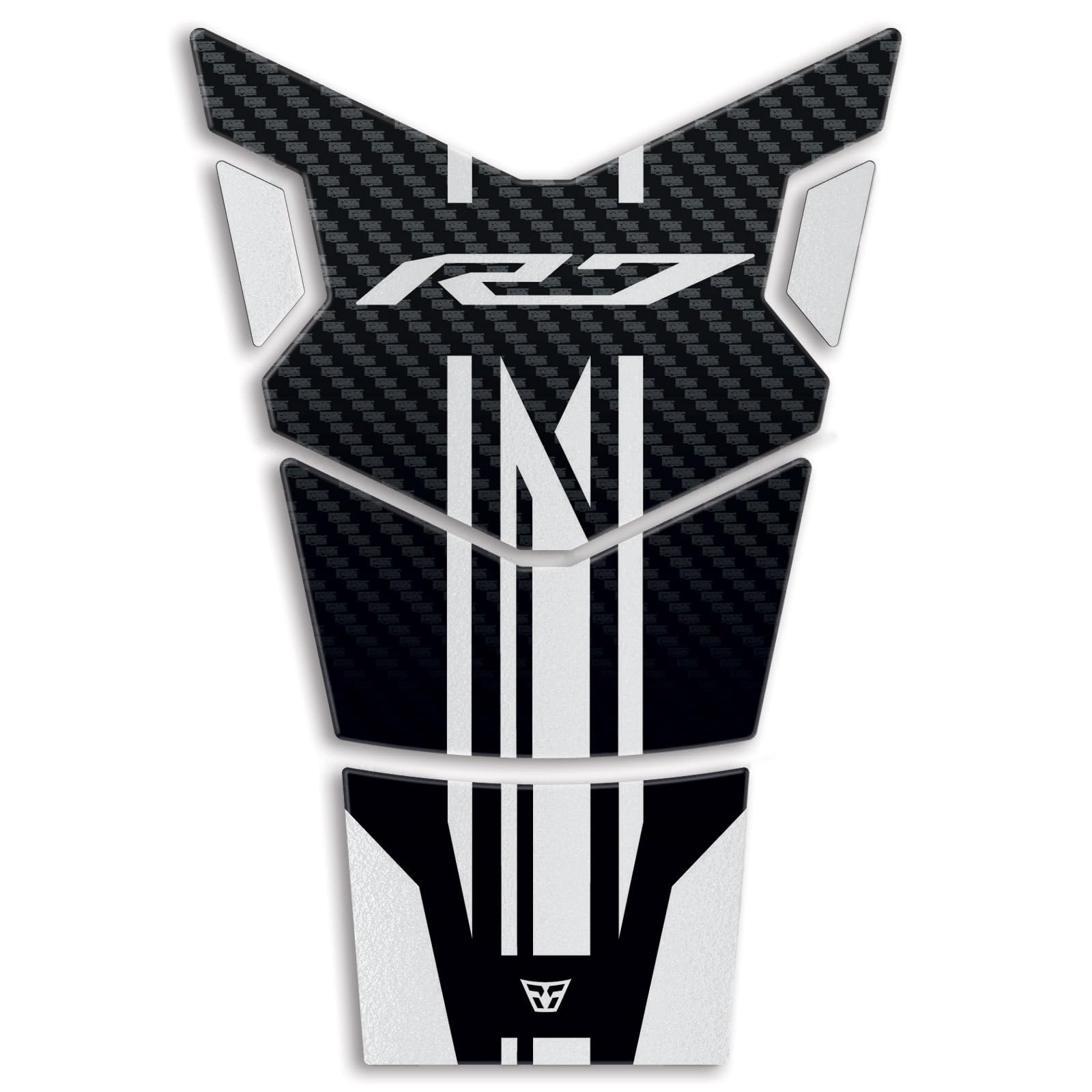Resin Bike Tankdeckel-Aufkleber Für Yamaha YZF R7 2021-2025 – 3D Harz, Schwarz, Made In Italy, Schützt Vor Kratzern