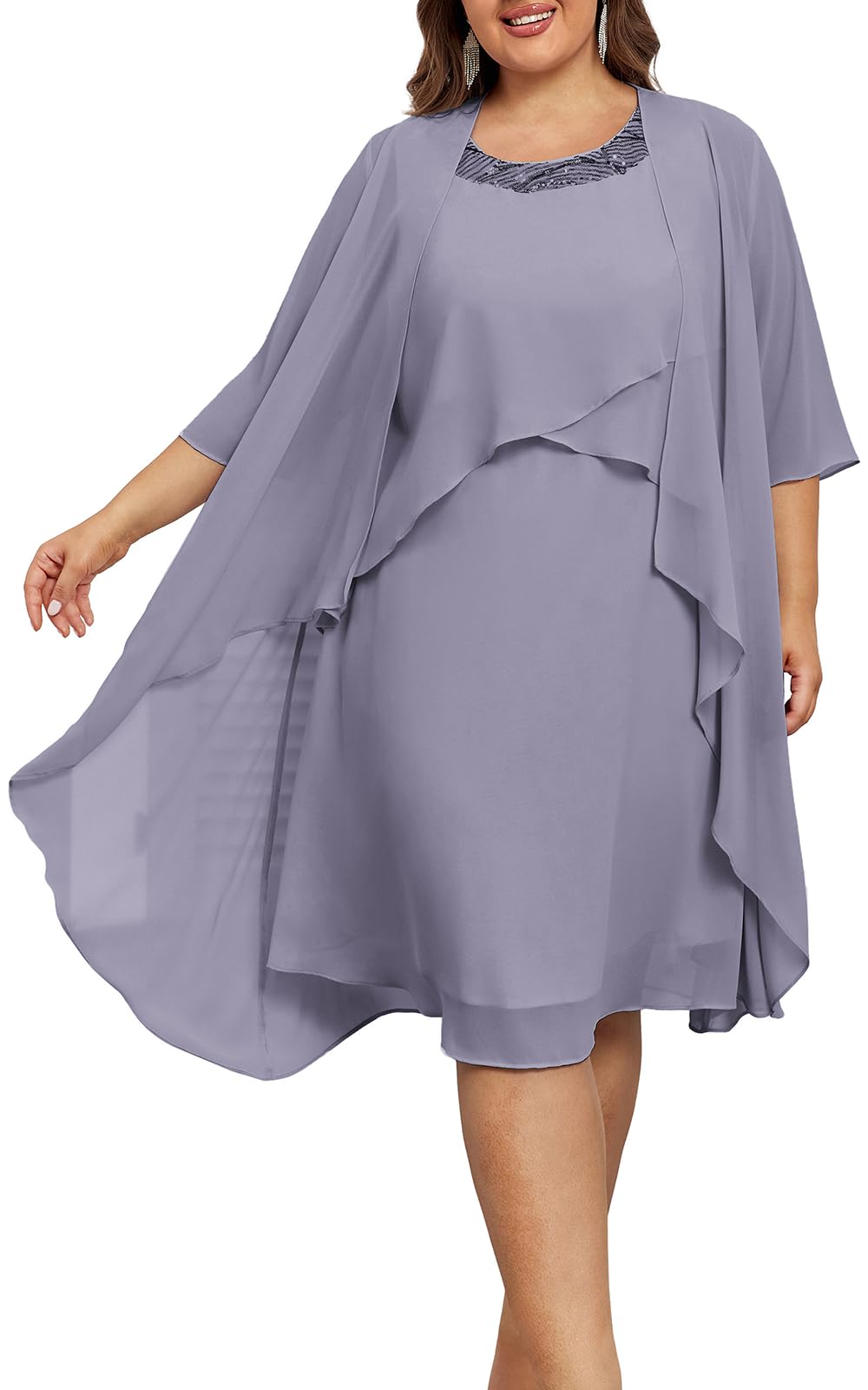 Hanna Nikole Womens Plus Size Dress with Jacket 2 Piece