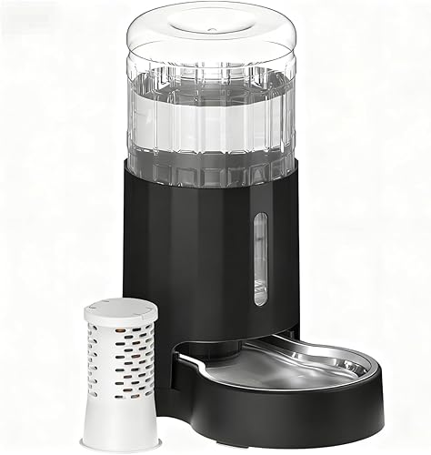 CZPET Automatic Dog Feeder Water Dispenser with Stainless Steel Bowl, Gravity Waterer for Dog Puppy