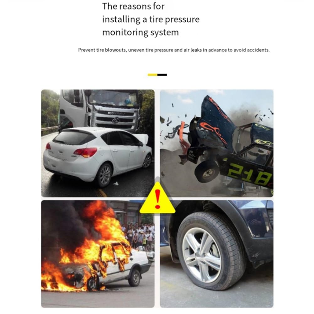 TPMS Bezprzewodowy system monitorowania ciśnienia w oponach Bluetooth 5.0 Czujniki w oponach Wyświetlacz samochodowy telefon komórkowy dla systemu Android IOS