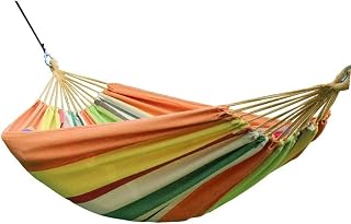 Hammock Chair Swing Seat Double Hammock Striped Color Double Outdoor Hammock Swing Camping Camping Portable Hammock Indoor and Outdoor European Swing Chair 110.2x59 Inches Children Swing