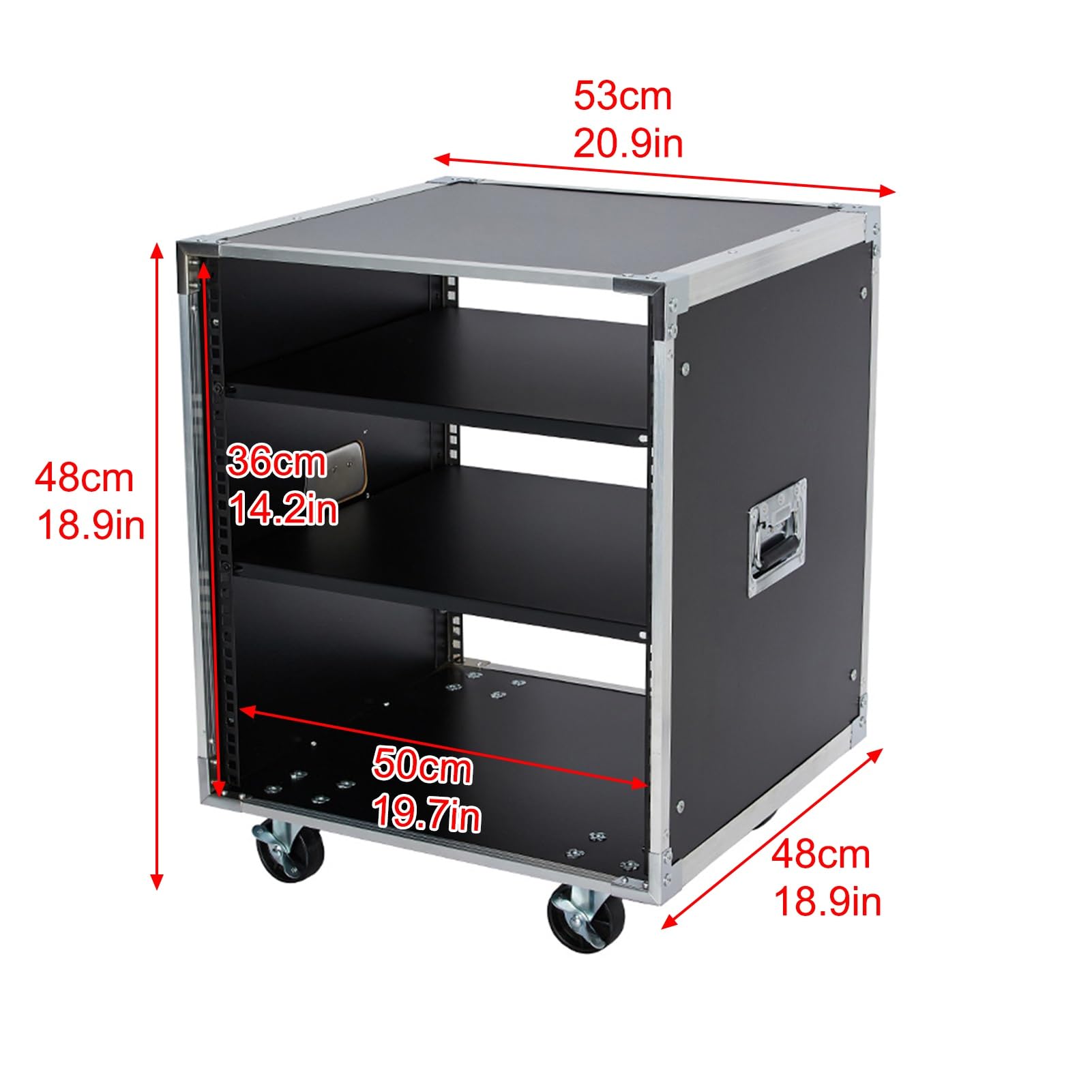 Meuble Hi-FI Moderne et élégant pour platines vinyles, CD et Autres Supports multimédias. Idéal pour la Maison, Le Bureau et Le Home cinéma. Dimensions : 53 x 48 x 48 cm (20,9 x 18,9 x 18,9
