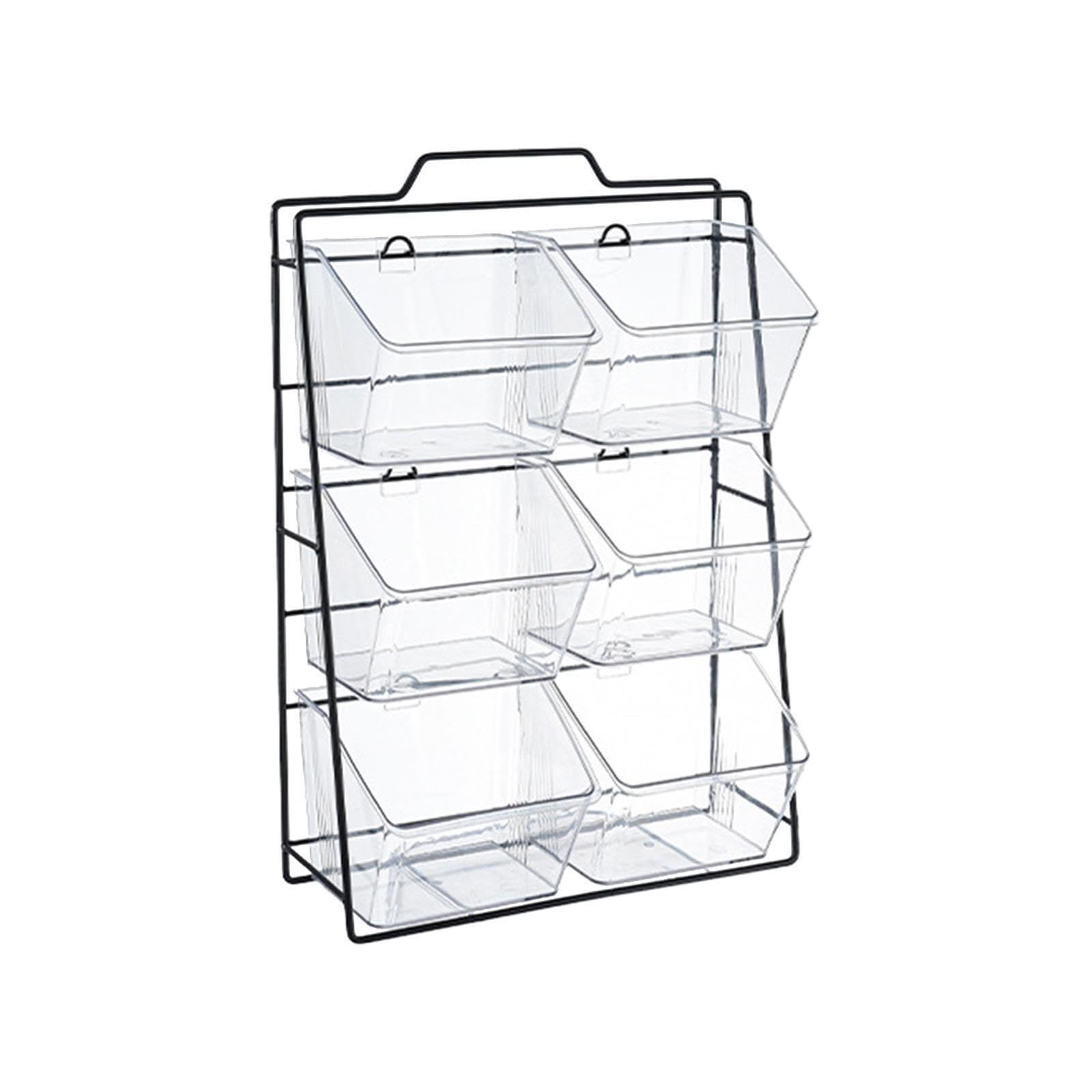 PIXZCSA Effortlessly Accessible Heavy Duty Sundries Organizer Box Transforms Kitchen Organization Game With Strong And Sleek Profile Cabinet Storage Basket, 6 grids