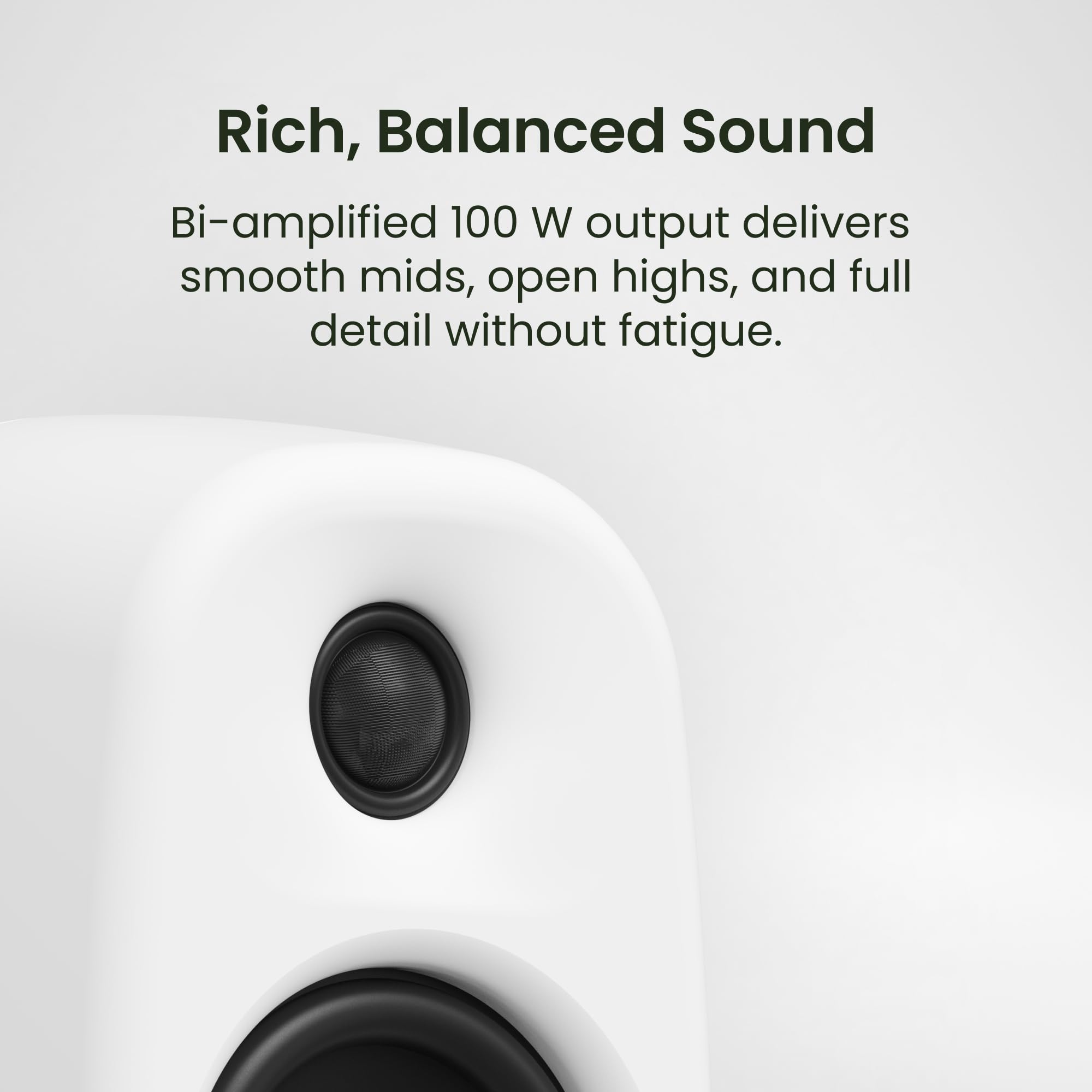 Kanto UKI 100 W Altavoces de ordenador de escritorio activo con Bluetooth y USB-C | Inteligente Sub Integración | Auriculares fuera | Par | Onyx