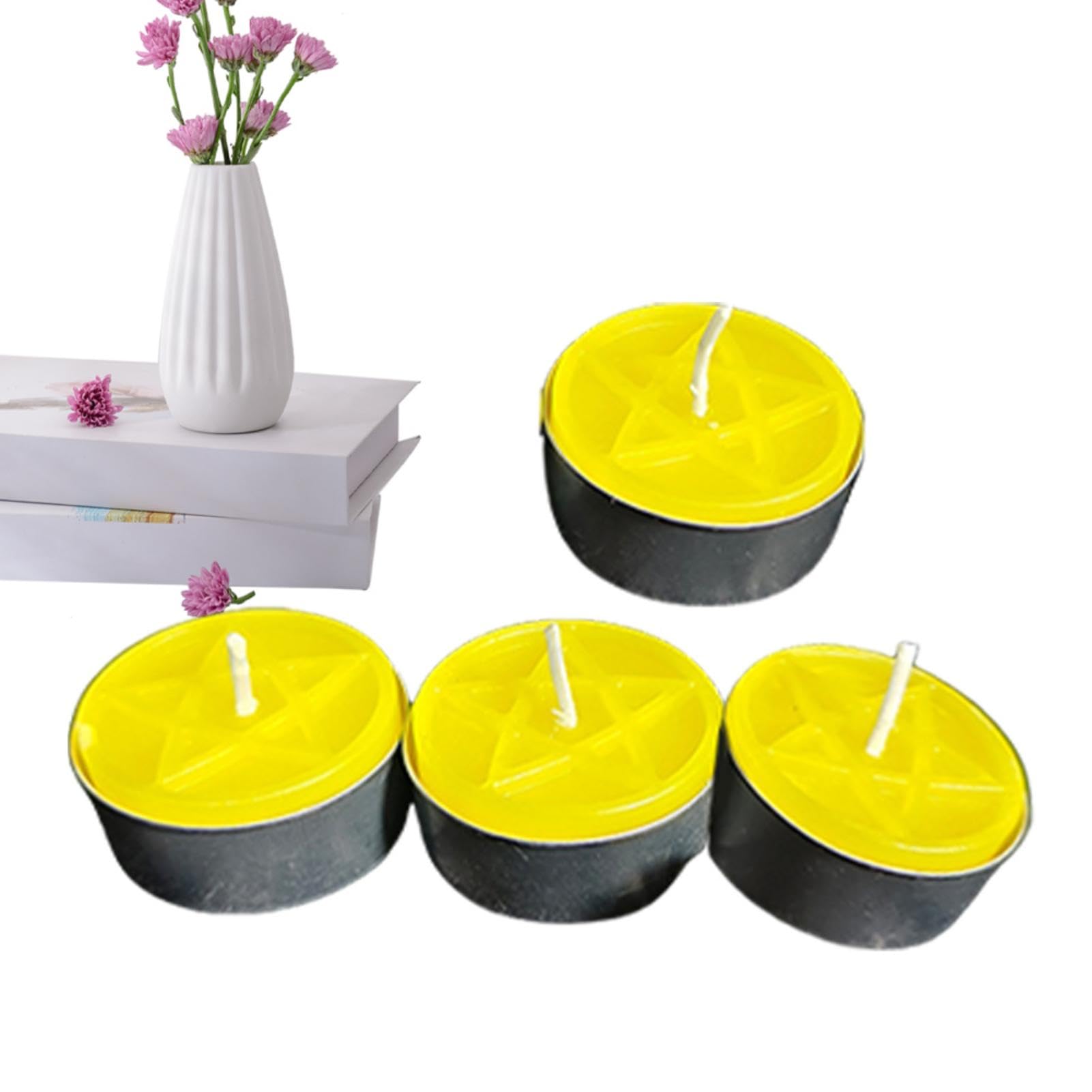 Tea Light Candles | 4-Pack Votive Candles | White M-ini Candles | Aromatherapy Relaxing Candles for Home Decor