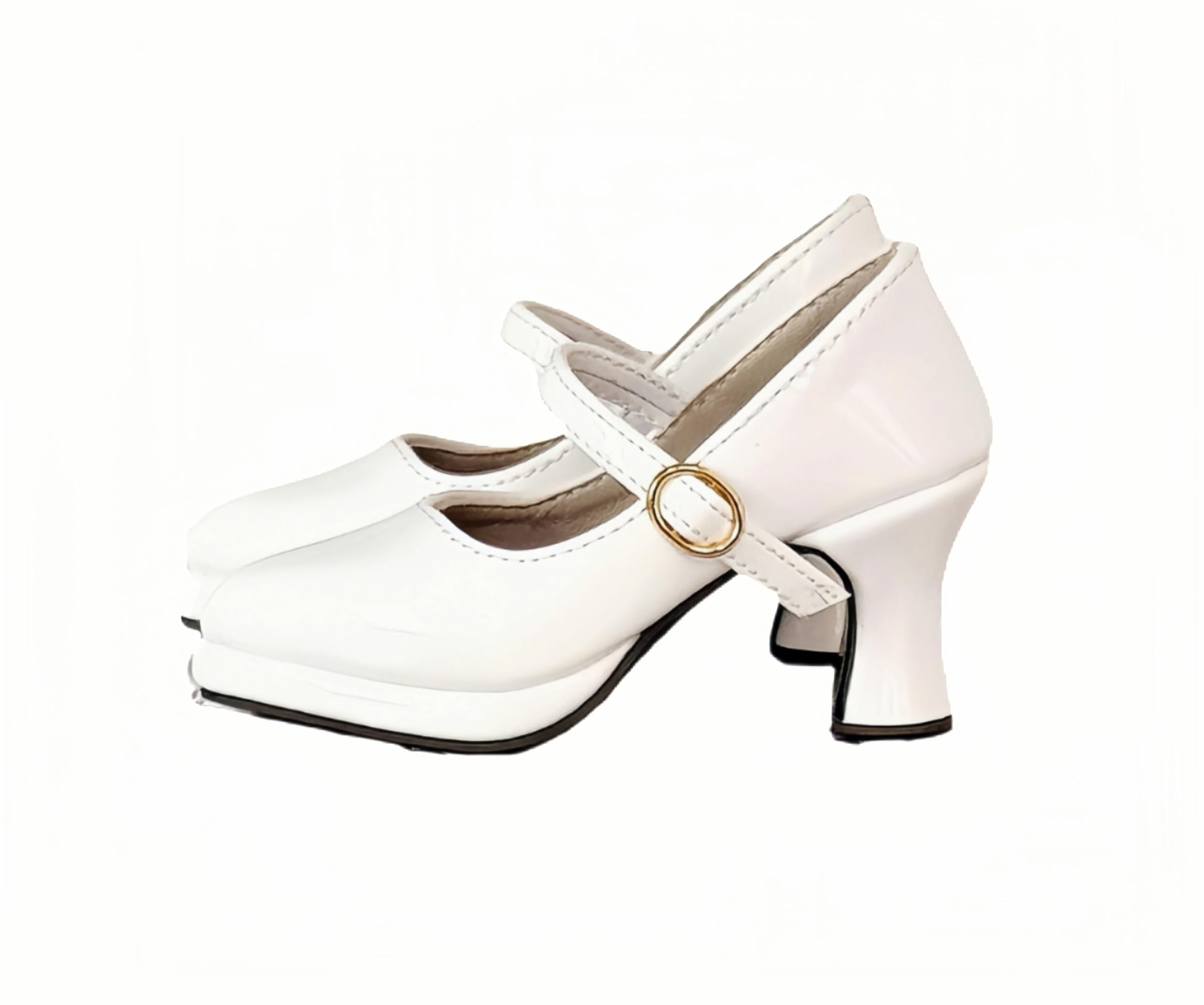 AMITD BJD Doll Shoes Carefully Crafted Fashion High Heels for 1/3 1/4 1/6 11.8 18 24 inch BJD Doll Gifts for Doll Lovers (Glossy White, 1/3)