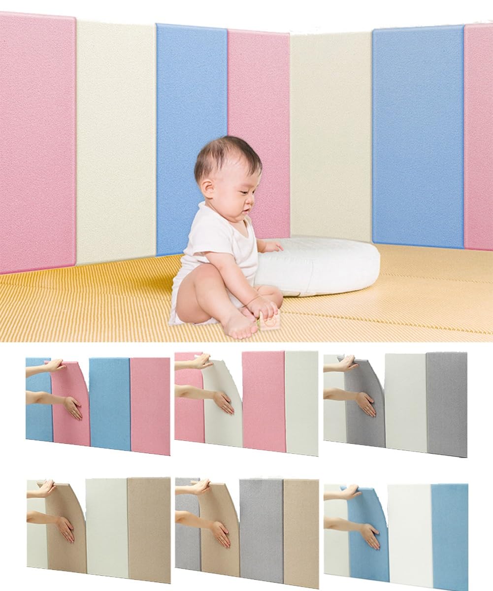 Kopfteil Wandkissen Wandpolster Bett - Wandpolster Selbstklebend Kinderzimmer, 30x60 cm, 4/6/8/10 PCS, Isolierung, Wandpolsterung Wandschutz Bett Polsterpaneel Wandverkleidung(Blau,8pcs)