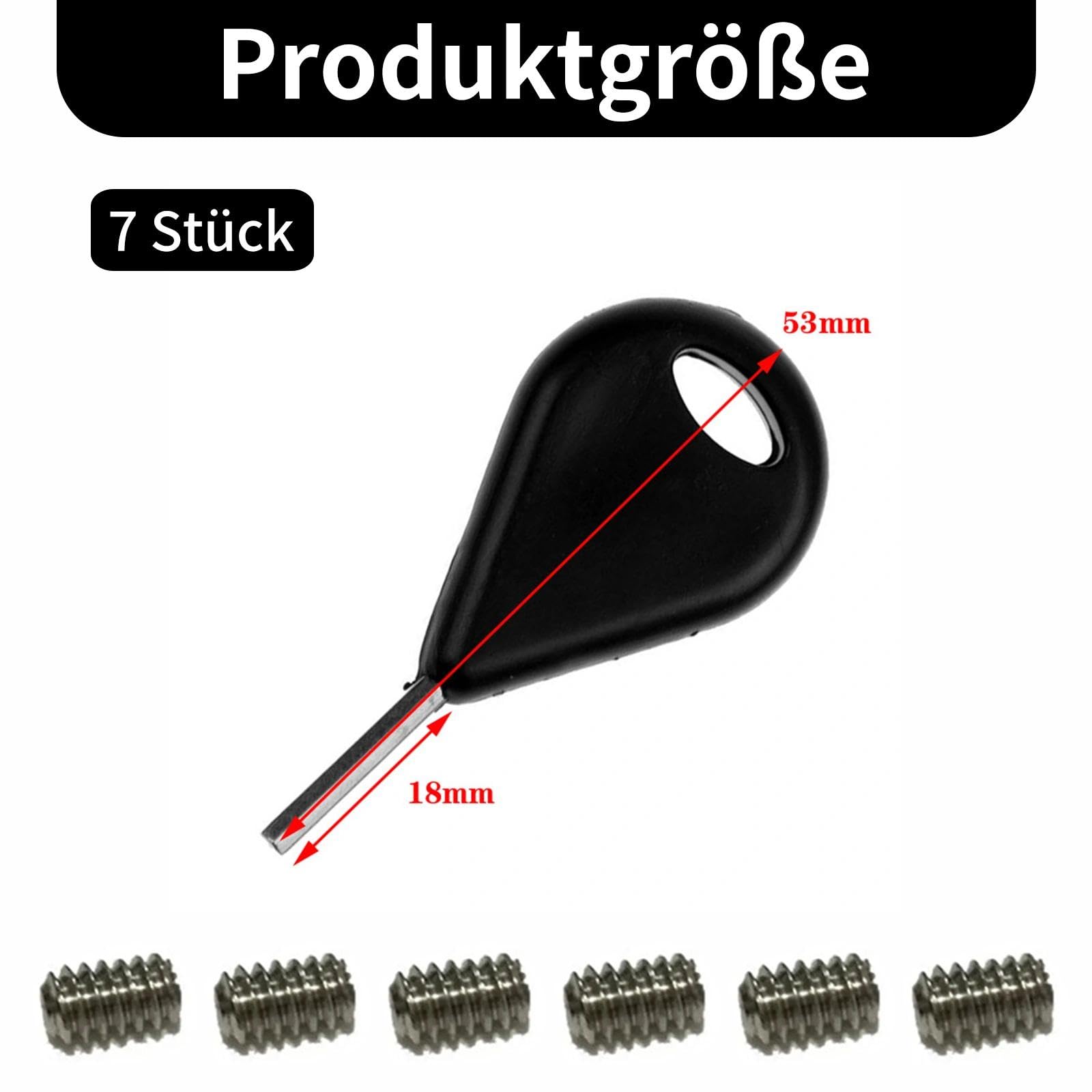 FCS Surfboard Fin Key FCS Schrauben Fin Schlüssel Ersatzteil mit 6pcs Madenschrauben Furf 5cm