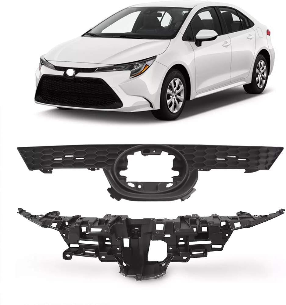 Bewild Front Upper Inner Grille Assembly Set Fit for 2020 2021 2022 Toyota Corolla LE XLE