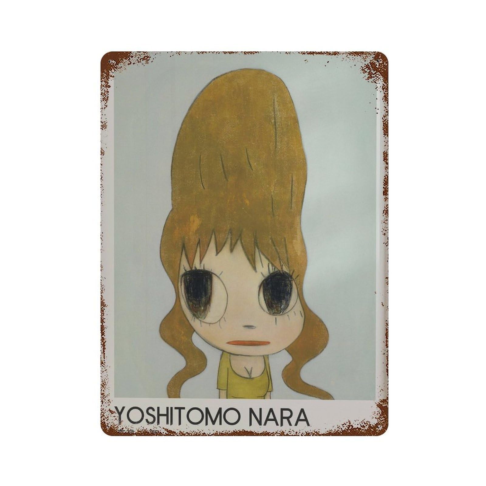 xiaoxiaoshen Girl Portrait. Yoshitomo Nara Contemporary Wall Decor Art Metal Tin Poster Modern Home Decor Art Home Bar Shop Decorations Vintage Sign 40x30cm