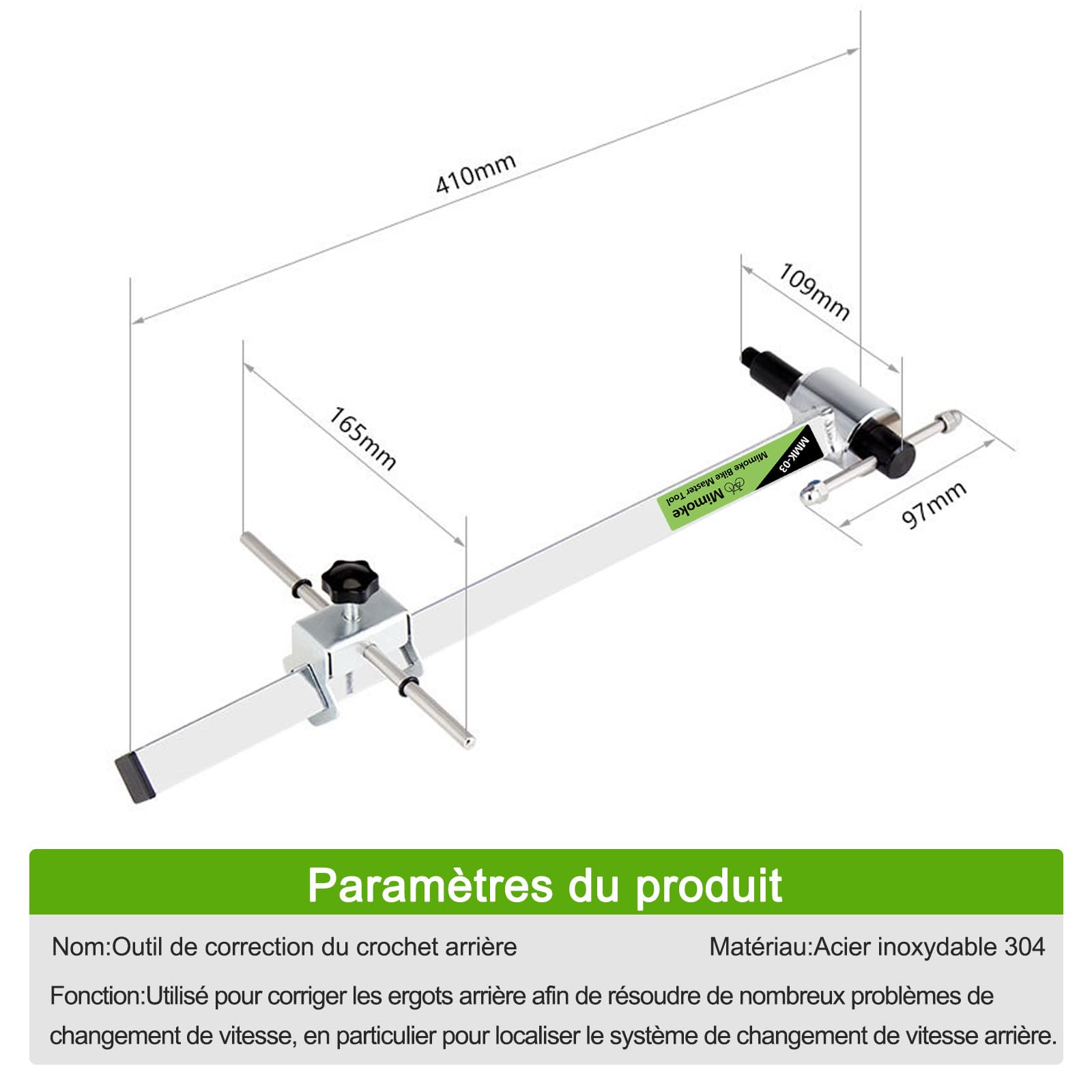 Mimoke Outil d'alignement Professionnel en Acier Inoxydable pour vélo Outil de redressement précis pour la réparation et l'entretien du vélo