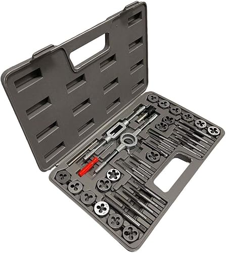 Juego de grifos y troqueles métricos HSS de 0.118 in - 0.472 in, 40 unidades