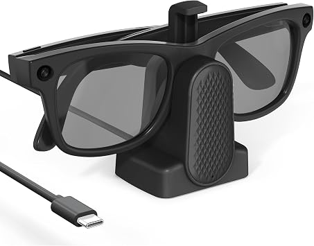 Cisian Charging Dock Compatible with Ray-Ban Meta Smart Glasses Wayfarer/Skyler/Headliner/Oakley | Meta HSTN,Potable Travel USB-C Cable Charger Meta Smart Glasses with Adapter