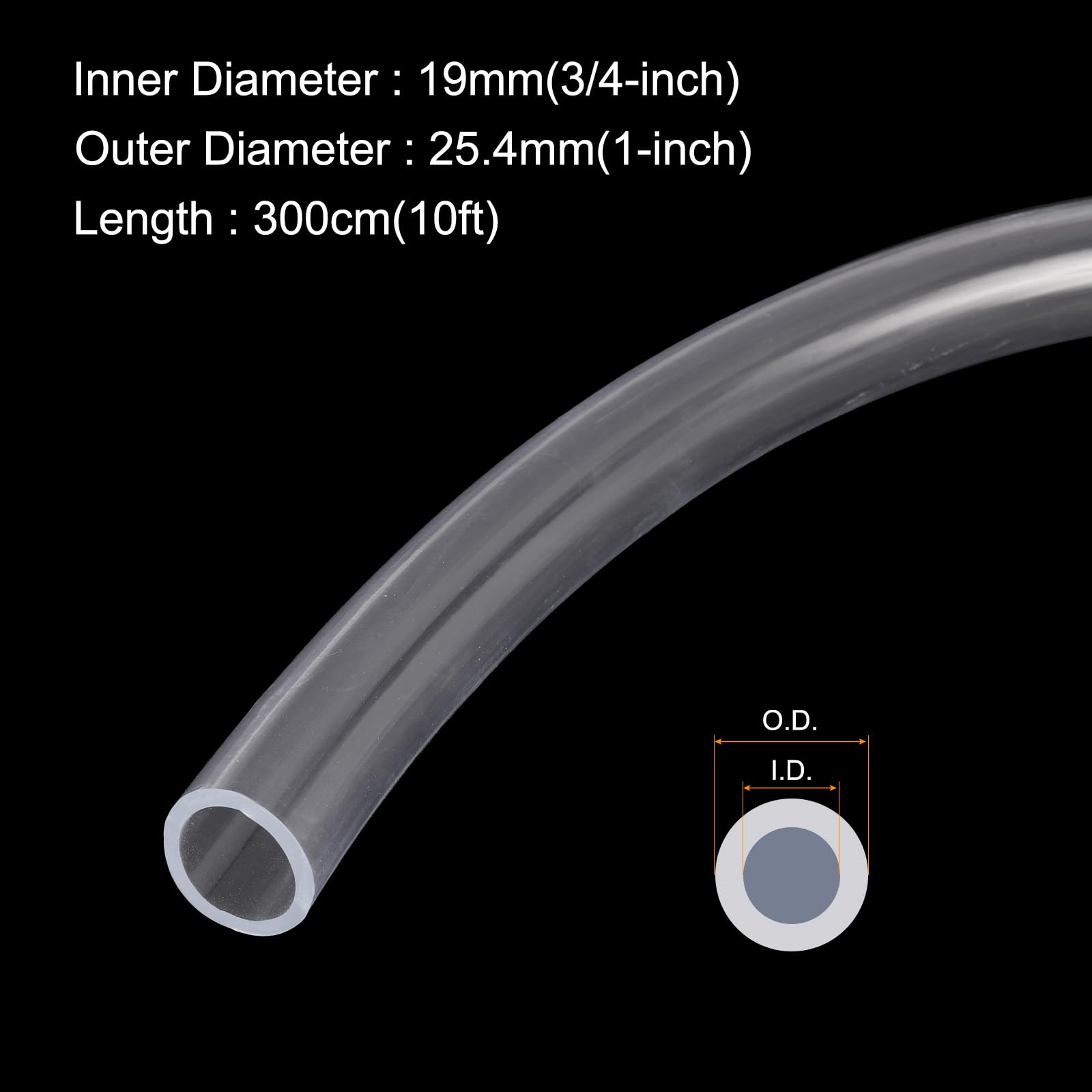 Rebower 10ft 19mm x 25.4mm Clear Plastic PVC Tubing Flexible Vinyl Tube, [for Garden Irrigation Water Hose, Fish Tank - Image 2