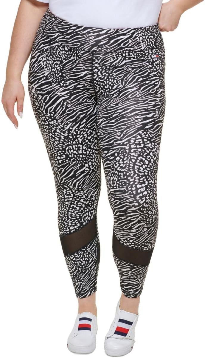 Tommy HilfigerWomen's Sport Running Yoga Athletic Legging, Black, 1X