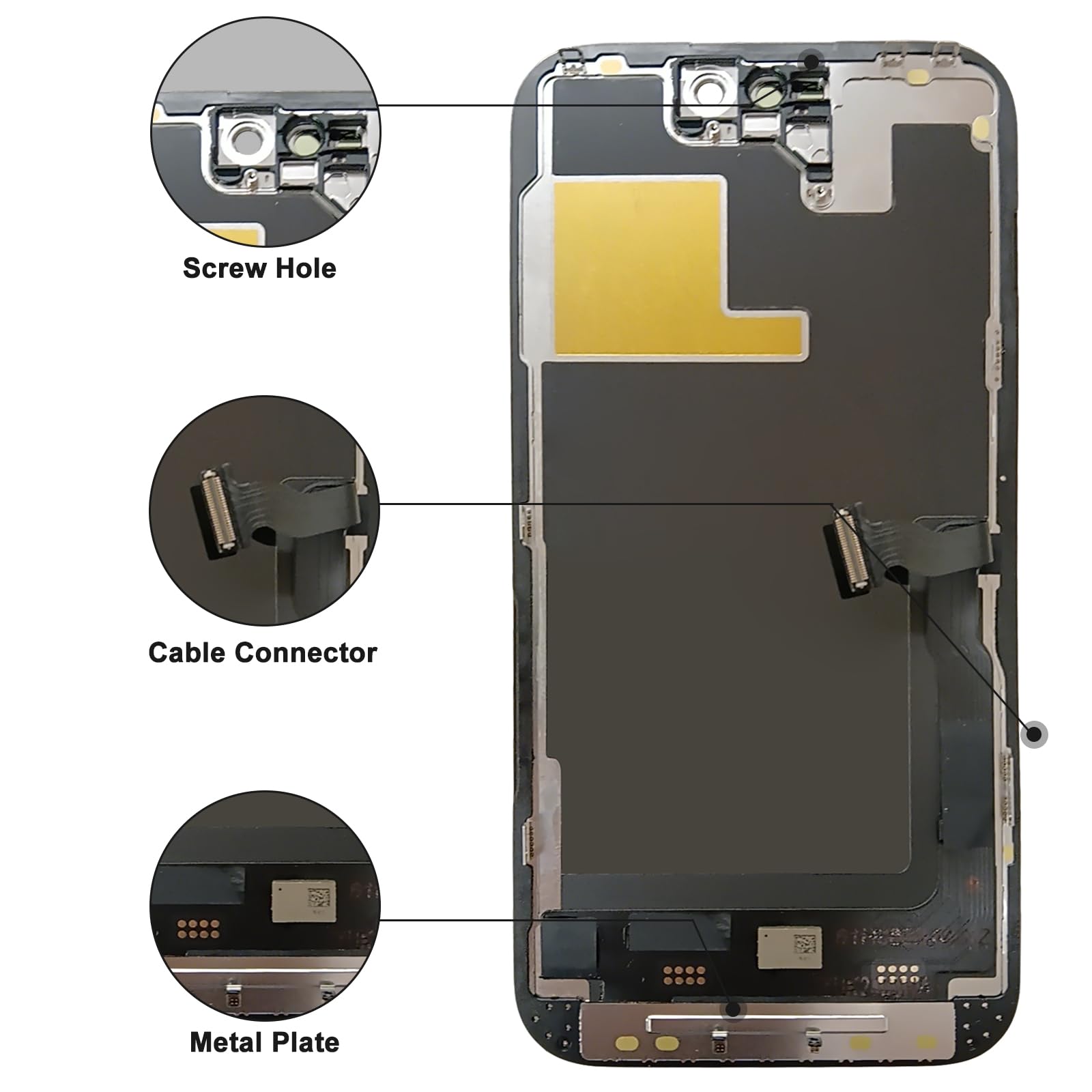 NB+ Schermo di ricambio per iPhone 14 Pro LCD Retina Full HD Display Digitizer con kit di strumenti di riparazione completo, pellicola protettiva, nastro impermeabile