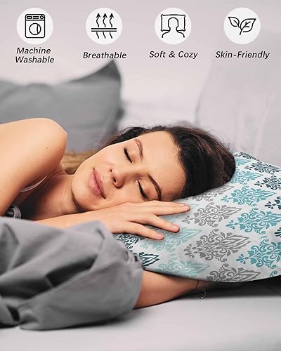 Miniatura 4 de Fundas de almohada geométricas de cachemira tamaño King, 2 paquetes de fundas de almohada suaves decorativas para sofá sofá de cuerpo largo lumbar,